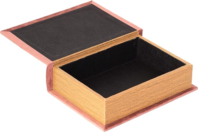 Decorative Vintage Book Shaped Trinket Storage Box - Brown