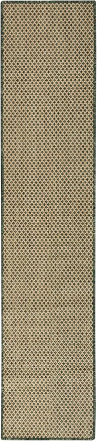 Nourison Home Courtyard 8' Runner Green Fabric Area Rug