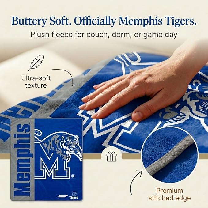 Proformance Home NCAA Memphis Tigers Endzone Ultra Soft Tailgate Throw