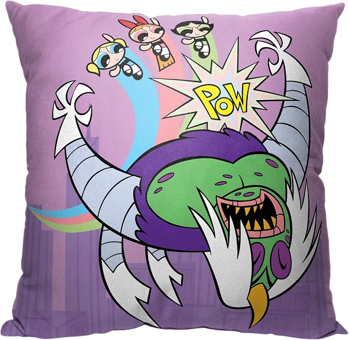 Northwest Powerpuff Girls Pillow, 18" x 18", Ka-Pow