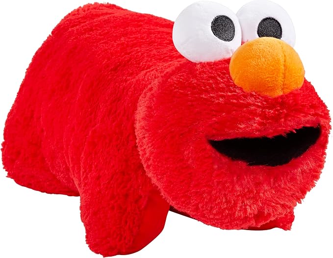 Pillow Pets Sesame Street Elmo, 16" Plush Toy | Soft Plush Pillow Companion, Unfastens into a Cozy Pillow at Night, Machine Washable, BPA and Phthalates Free