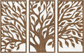 Madison Park Wall Décor for Living Room - Birch Botanical Two-Tone, Home Accent Modern Kitchen Dining Decoration, Ready to Hang 3-Piece Wood Panel Set for Bedroom, 16"W x 32"H, Tree of Life