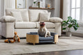 Pet Sofa Bed for Small Medium Dogs Cats, Removable Washable Plush Cushion Elevated Anti-Slip Durable Pet Couch Lounge Furniture for Living Room Bedroom (Dark Gray, Medium)