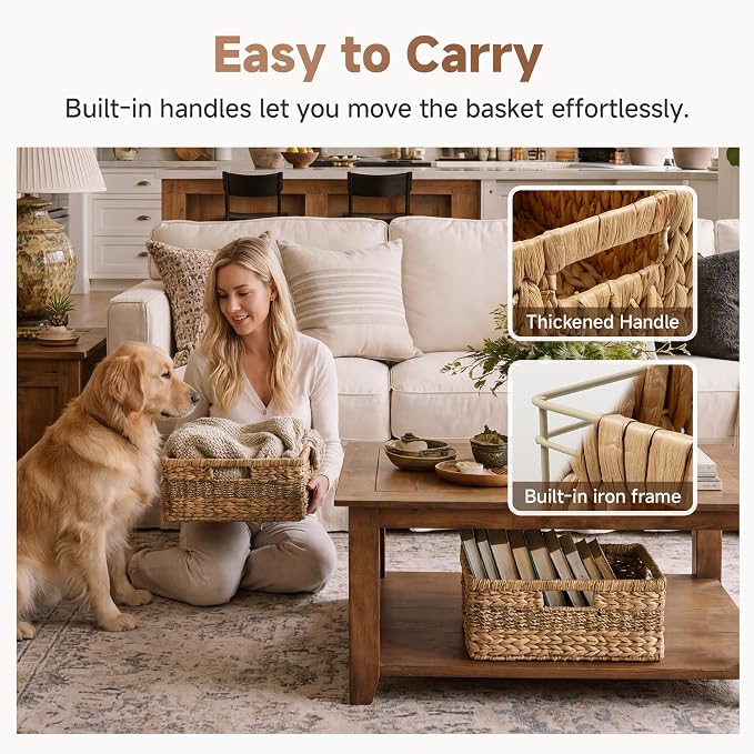 StorageWorks Large Wicker Baskets for Organizing with Handles,1-Pack