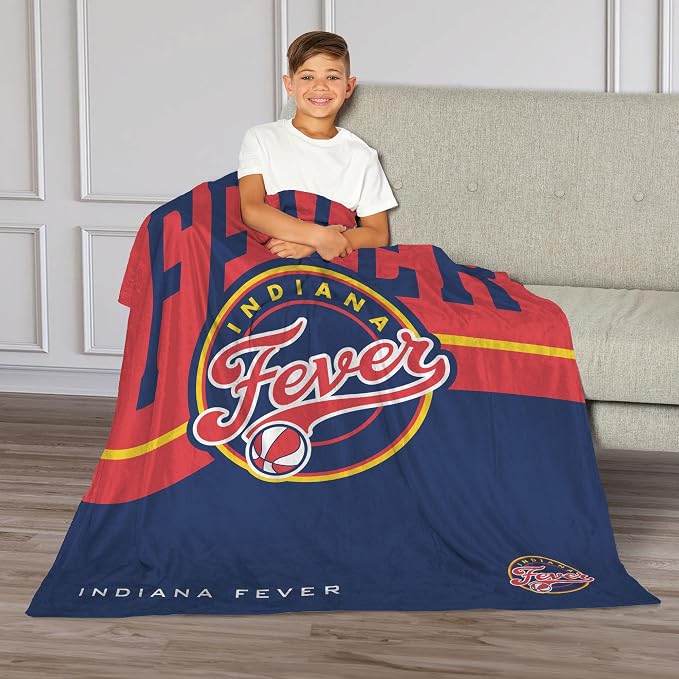 Northwest WNBA Indiana Fever Waves Silk Touch Throw Blanket, 40x50 inches