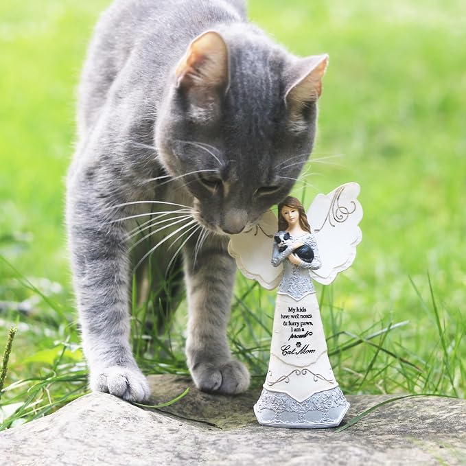 Pavilion Gift Company - My Kids Have Wet Noses & Furry Paws - Cat Mom - 6 Inch Collectible Angel Figurine