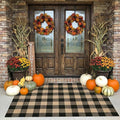 SEEKSEE Buffalo Plaid Rug 4' x 6' Coffee and Black Large Front Door Mat, Layering Area Rug, Washable Rug for Outdoor Patio Entryway Indoor Living Room Kitchen Dining Room Decor