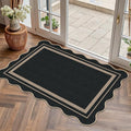 Easy Jute 2x3 Black Rectangle Area Rug,Washable Entryway Rug, Modern Door Carpet,Neutral Non-Slip Outdoor Indoor Farmhouse Rug for Living Room Kitchen Patio Bedroom