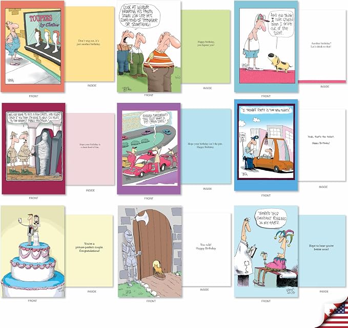 NobleWorks 36 Assorted Inappropriate Greeting Cards Bulk Box Set with Envelopes Mixed McCoy Bros. Humor A Mix of McCoy for Men and Women AC9381XXG-B1x36