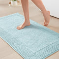 Madison Park Splendor Reversible 100% Cotton Bath Rug, 21 x 34, Blue | Tufted Bathroom Mat, 3000 GSM, Hotel Quality, Luxurious Plush, Medium Pile, Absorbent, Quick Dry, OEKO-TEX, Shower Room Décor
