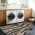 Half Round Easy Jute Rug 3x6Ft Zebra Stripe Carpet for Farmhouse Bedroom Carpet, Non-Slip Half Circle Thin Neutral Floor Mat for Living Room Patio Kids Room Kitchen, Indoor Outdoor, Black 5