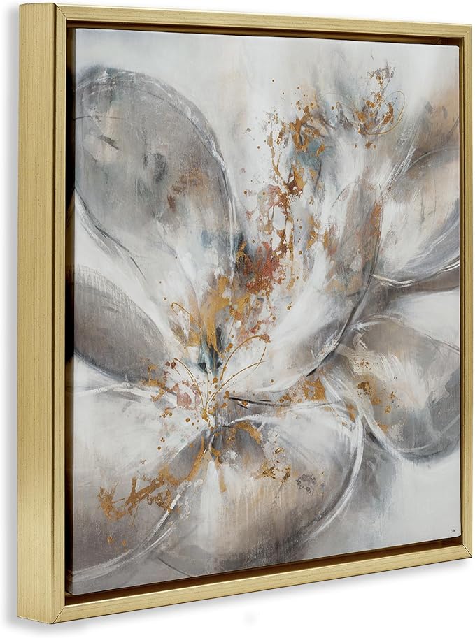 Abstract Floral Bloom Gallery, 24 x 24 Inch Canvas in Floater Frame | Stupell Industries · By K. Nari · Ready to hang · Made in USA
