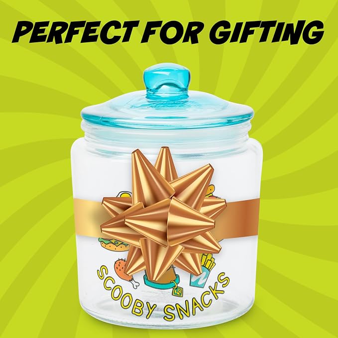 Silver Buffalo Scooby Doo Scooby Snacks, Glass Jar with Lid | Cookie Candy, Small Size