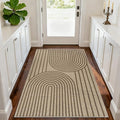 Faux Jute Rugs for Entryway, 3' x 5' Indoor Outdoor Rug, Brown Farmhouse Washable Ultra-Thin Non-Slip Area Rug for Foyer, Backdoor, Living Room, Kitchen, Bedroom, Balcony