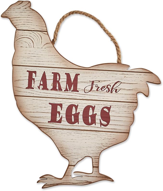 DII Farmhouse Wall Art Sign, Chicken and Pig, 2 Piece