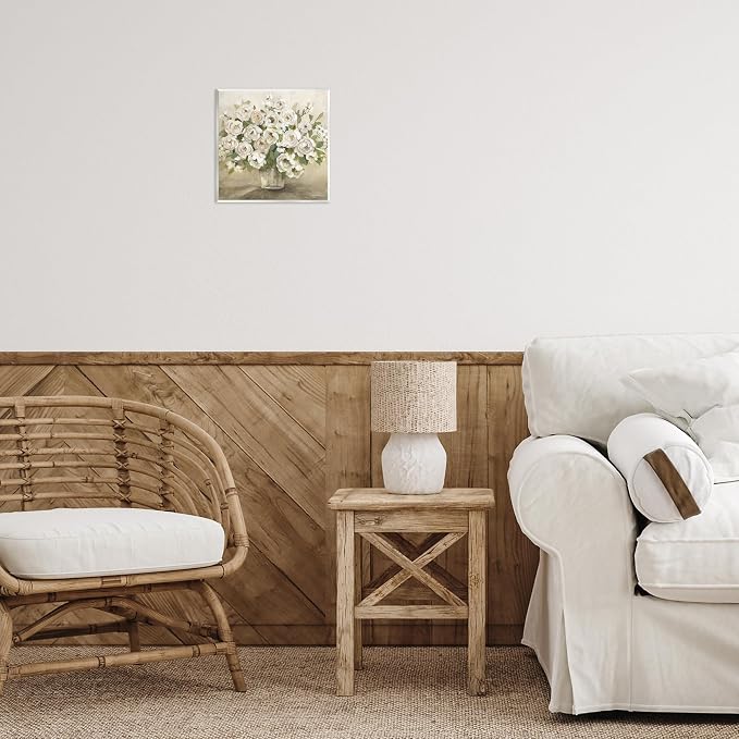 Round Roses with Green Leaves, 12 x 12 Inch Mounted Print on Wall Plaque | Stupell Industries · By Carol Robinson · Ready to hang · Great for living room or family room · Made in USA