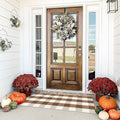 Buffalo Plaid Outdoor Rugs, 2'x4'3'' Brown and White Checkered Indoor/Outdoor Area Rug, Layering Rug for Hello/Welcome Door Mat, Washable Cotton Woven Farmhouse Mat for Fall Front Porch Décor