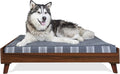 Furhaven Elevated Dog Bed Frame for 40" x 32" XL Dog Beds, Easy Assembly - Mid-Century Modern Bed Frame - Walnut, Jumbo/XL