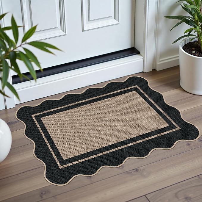 Easy Jute Entryway Rug 20"x32", Brown Small Indoor Outdoor Carpet, Washable Non-Slip Floor Mat for Entryway, Kitchen, Porch