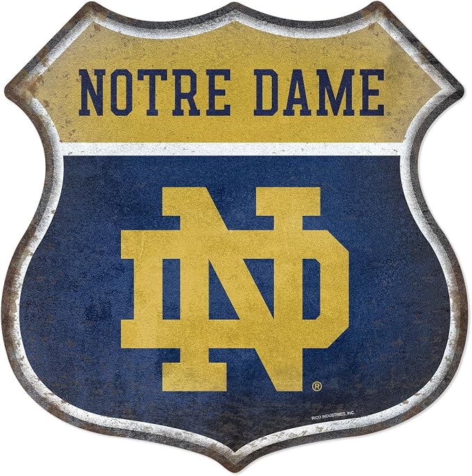 Rico Industries NCAA Rustic 11.5" Metal Route Sign Home Décor/Dorm Room