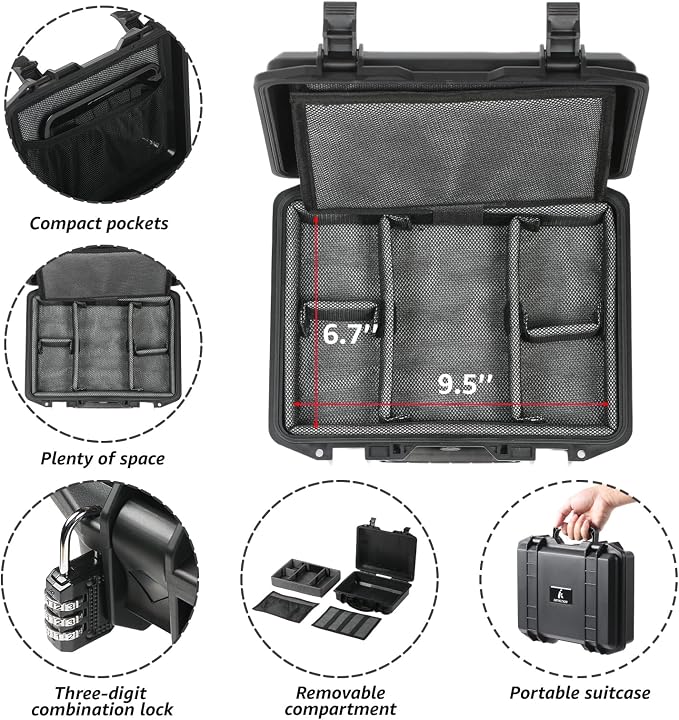 INFINITKIN Smell Proof Box Large Airtight Storage Box with Lock | Durable smell proof container with combination lock. Airtight, waterproof & portable for travel, home & gift choice.