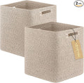 OIAHOMY Storage Cubes, 13 Inch Cube Storage Organizer, Collapsible Storage Bins, Baskets for Organizing, Storage Bins for Shelves-Brown, 2-PACK