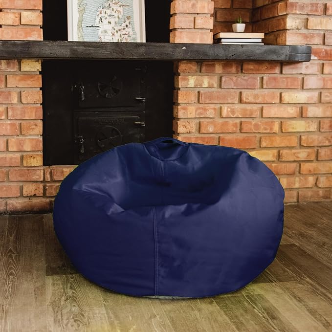 Big Joe Classic Bean Bag Chair for Kids Bedroom and Reading Nook, Easy-Clean Navy, Durable Nylon Polyester Blend, 2 feet Refillable | 2 feet, Smartmax Fabric, Polystyrene Bean Filled, Refillable, Nylon Polyester, Safe for Kids Ages 3+, Supports Up to 2...
