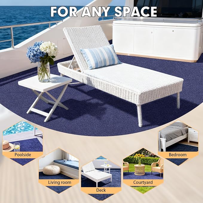 Grefinity Marine Carpet,6 FT x 18 FT Deep Blue Indoor Outdoor Carpet 0.2" Thick Boat Rug with Water-Proof TPE Backing for Home, Patio, Porch, Deck