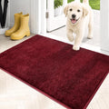 PURRUGS Dirt Trapping Door Mat 20" x 31.5", Non-Slip Machine Washable Entryway Rug, Dog Doormat, Indoor Front Door Mat, Super Absorbent Entry Rug for Muddy Shoes & Paws, Burgundy Red
