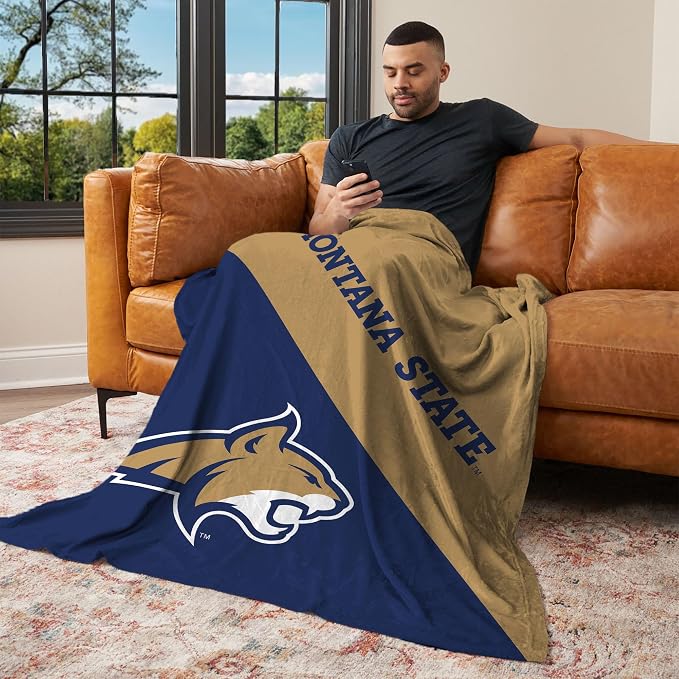 Northwest NCAA Silk Touch Throw Blanket, Ultra Soft Plush Polyester, Lightweight Warm Decorative Fan Gift, 46 x 60 in