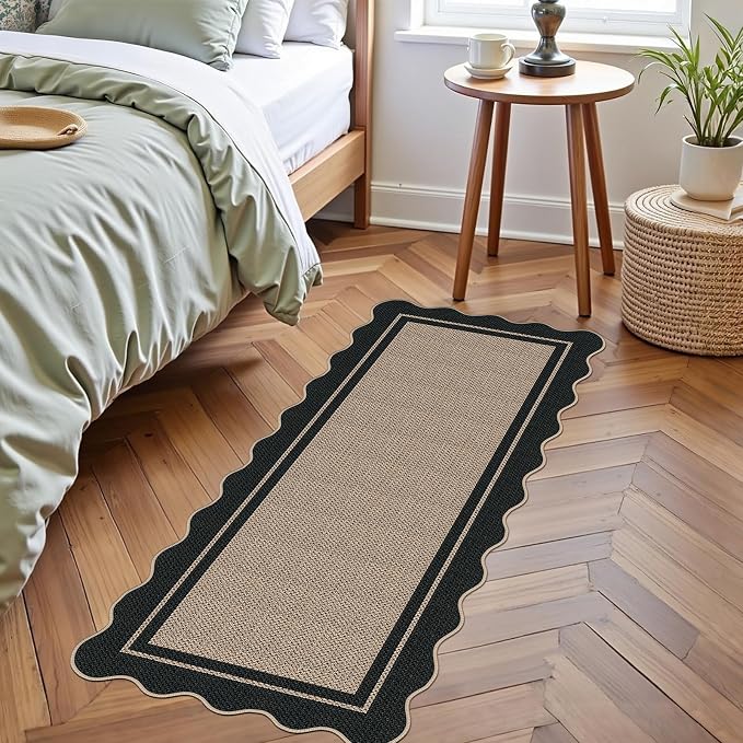 Easy Jute Runner Rug 2x5, Brown Indoor Outdoor Carpet, Washable Non-Slip Floor Mat for Entryway Hallway Kitchen Porch