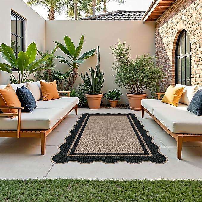 Easy Jute 3x5 Brown Rectangle Area Rug,Washable Entryway Rug, Modern Door Carpet,Neutral Non-Slip Outdoor Indoor Farmhouse Rug for Living Room Kitchen Patio Bedroom
