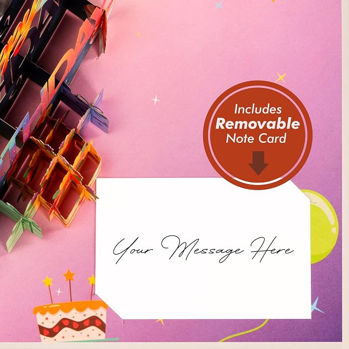 Paper Love Birthday Pop Up Cards 2 Pack - Includes 1 Happy Birthday and 1 Dogs Birthday Cake, For Adults or Kids -8" x 6" Cover - Includes Envelope and Note Tag