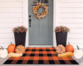 Orange and Black Outdoor Rug 2x4ft,Halloween Front Porch Rug Fall Cotton Woven Washable Layering Rug for Porch,Entryway,Hallway Indoor Outdoor