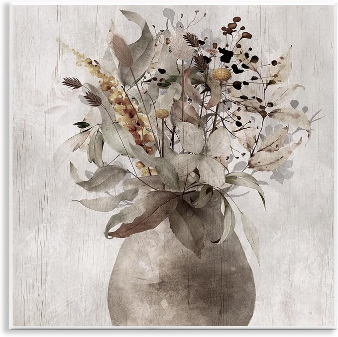 Stupell Industries 'Rustic Country Herb Vase', Wall Plaque Art, 12 x 12 Inches, Easy to Hang and Sturdy, Made in USA, by Val Rhodes | Stupell Industries | 12 x 12 Inches, Easy to Hang and Sturdy, Made in USA, by Val Rhodes