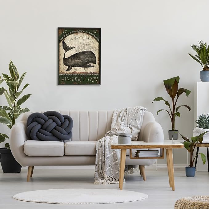 Vintage Nantucket Whaler's Inn Sign, 24 x 30 Inch Framed Giclée Print | Stupell Industries · By Beth Albert · Ready to hang · Classic coastal charm for any room · Made in USA