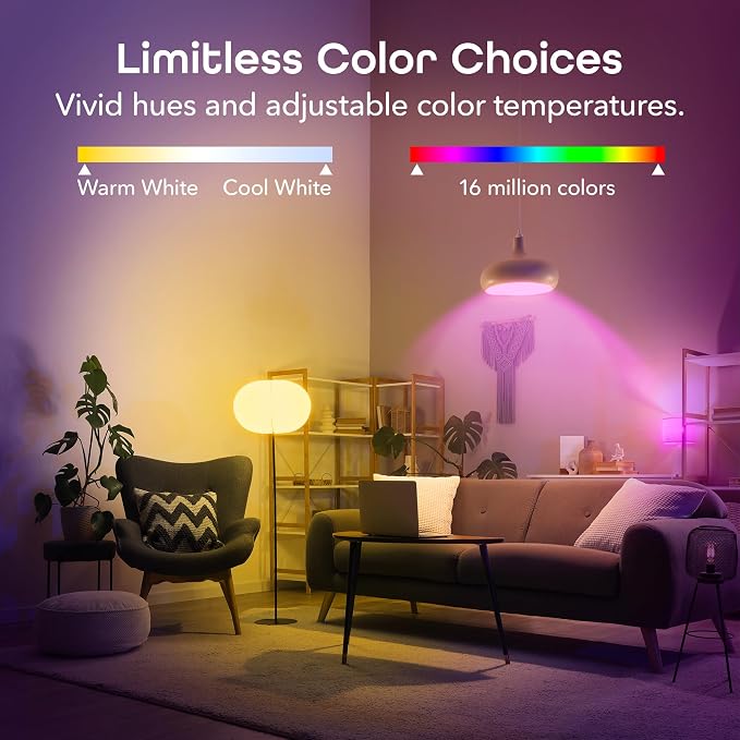 Geeni Prisma Plus Smart Light Bulb, 800 Dimmable Color-Changing LED, Tunable White, Works with Alexa & Google Home, Wi-Fi Control, App-Enabled A19 Smart Bulb, Energy Efficient, 1-Pack