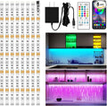 Maylit 8 PCS RGB Under Cabinet Lights with App and Remote Control | Music-Sync Color-Changing LED Strips with ETL Listed Power Adapter for Cabinets, Counters, Shelves and Bookcases, 13 ft