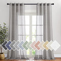 NICETOWN Semi Sheer Linen Blend Living Room Curtains, Grommet Top Flew to Floor by NICETOWN