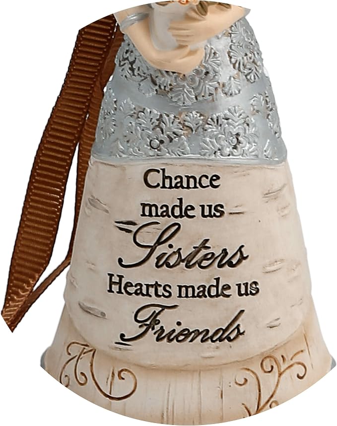 Pavilion Gift Company 82342 Elements Sister Angel Figurine, 4-1/2-Inch, Silver