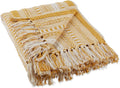 DII Braided Striped Throw, 50x60, Honey Gold