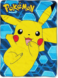 NORTHWEST Pokemon Pikachu Micro Raschel Throw Blanket, Kids Bedding, Girls and Boys, 46" x 60", Glitch Pikachu