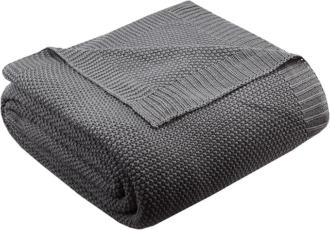 INK+IVY Bree Knit All Season Blanket Lightweight for Summer, King, Ivory | Ultra Soft, Acrylic, Breathable Fabric for Bed or Couch, OEKO-TEX Certified
