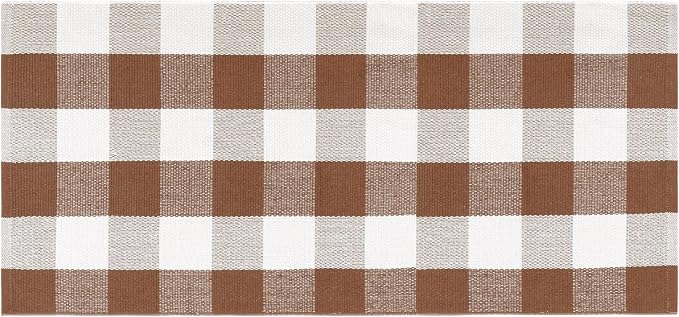 Buffalo Plaid Checkered Rug 24"x51" Fall Front Door Mat Outdoor Welcome Mat | Washable Front Door Mats Outdoor Entrance Porch Entryway Carpet Woven Autumn Welcome Mats Indoor Farmhouse Layered Doormats