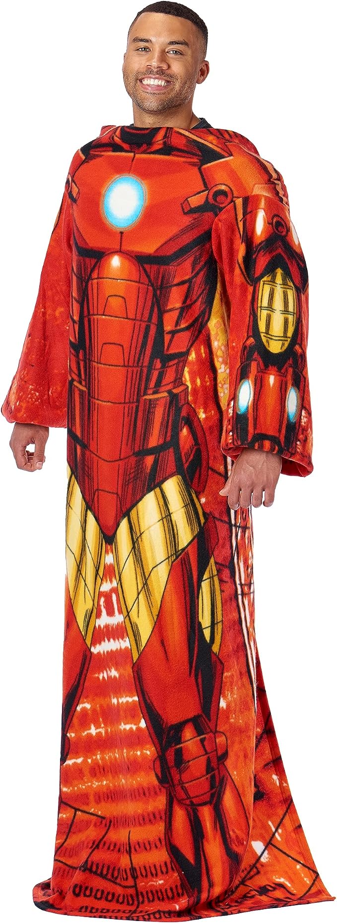 Northwest Marvel Avengers Iron Man Throw Adult Silk Touch Blanket with Sleeves 48" x 71"