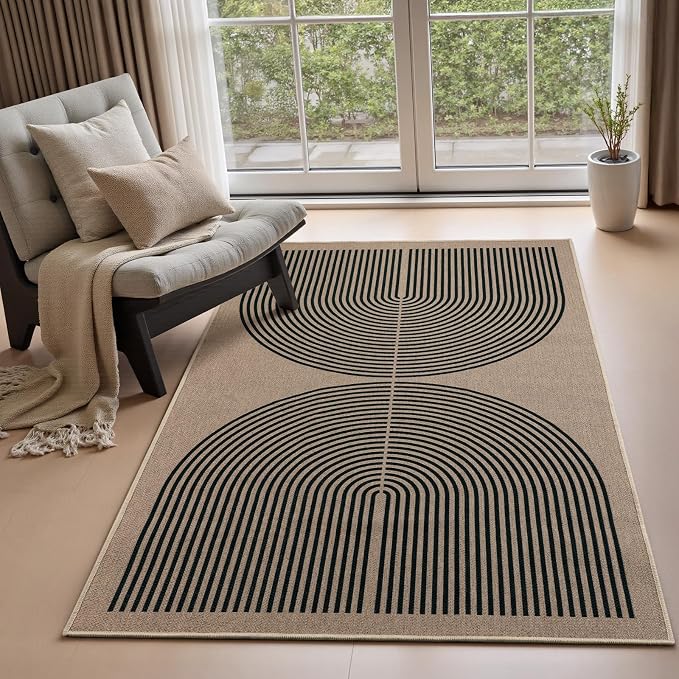 EDIMENS 3x5 Outdoor Rugs Easy Jute Porch Patio Rug Front Door Mat Entryway | Washable Non-Slip Geometric Rugs for Entryway Indoor Outdoor Farmhouse Rug Modern Carpet Area Rug for Living Room Kitchen