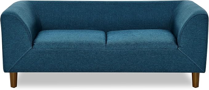 Dog Sofa Couch for Medium Dogs, Memory Foam Dog Sofa Bed, Modern Elevated Pet Couch Bed with Wooden Legs, Blue