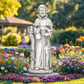St. Francis Outdoor Garden Statue, Magnesium Oxide, Grey, 31 in | Catholic Outdoor Sculpture for Prayer & Meditation, Weatherproof, for Patio, Garden, and Yard Decor