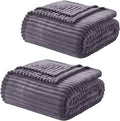 Nestl Purple Throw Blanket for Couch - Cozy Warm Fuzzy Blankets for Women, Set of 2 Small Fleece Throws for Girls - Dusty Purple, 50 x 60 Inches