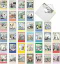 NobleWorks - 36 Assorted Funny Birthday Greeting Cards Bulk Box Set w/Envelopes (36 Designs, 1 Each) engaging B-day Cartoon Humor Bulk Variety Pack for Men and Women - A Bizarro Bash AC9376BDG-B1x36